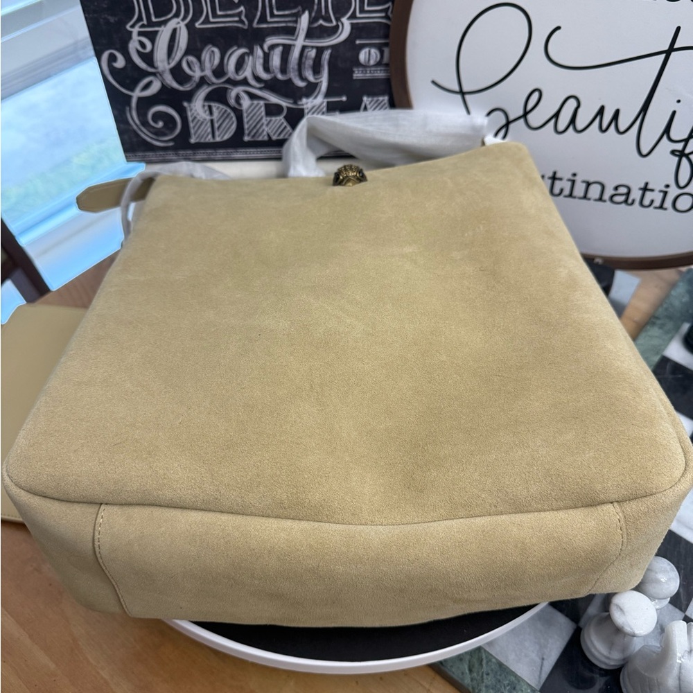 NWT Kurt Geiger London Large Bond Hobo Bag in pale green suede - Picture 7 of 10